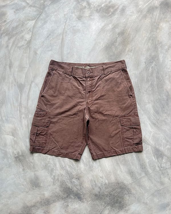 Brwon Cargo round pocket shorts